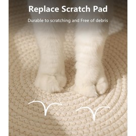 7WUNDERBAR Cat Bed, Washable, Round Cat Basket, Diameter 42 cm, Height 15 cm, Cat Sleeping Place Made of Cotton Ropes, Cat Basket for or Small Dogs (A)