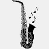 CafePress Saxophone Music Notes Medium Die Cut Sticker, 5.75" x