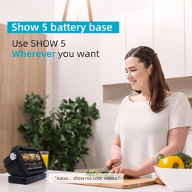 Show 5 Battery Base, Portable Show 5 1st Gen Battery Base, Smarts Speaker Battery Stand 10000 mAh 11Hours Work Time, Not Fit Show5 3rd (Not Including Show5 Cord blavk)