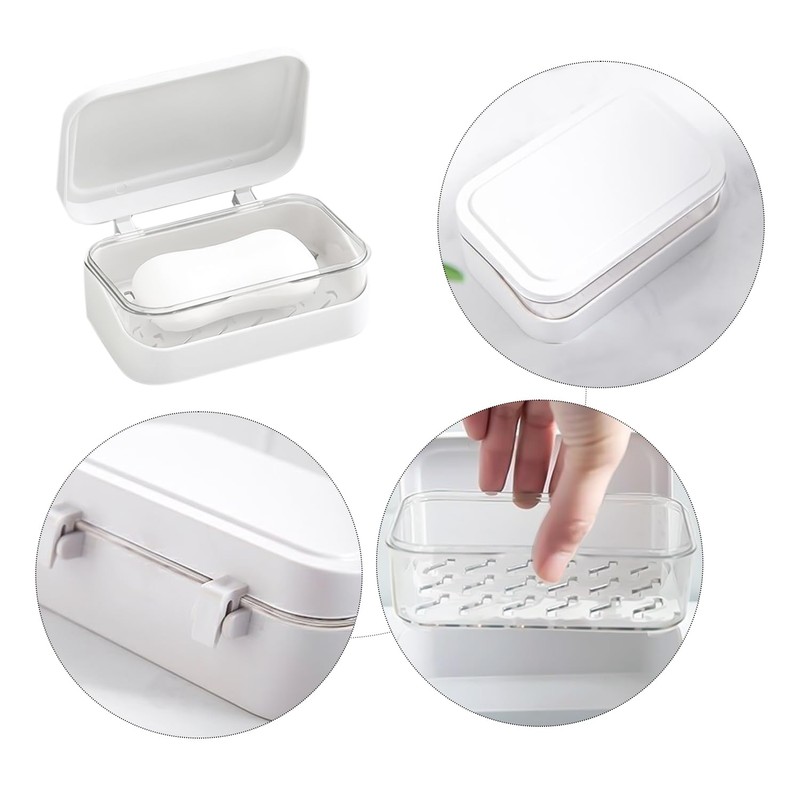 1 Piece Soap Dish Container with 1 Piece Foam Mesh,