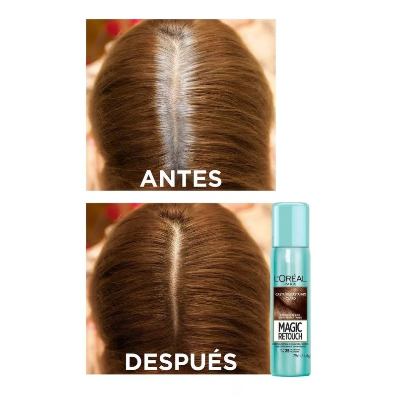 LP Tinte Retocador Temporal De Raíces Y Canas Castaño Claro