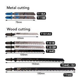 Pyhodi 57 Piece Contractor Jigsaw Blades Set, Assorted T Shank Jig Saw Model for Wood Plastic and Metal Cutting Woodworking, Replacement HCS HSS SK5