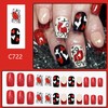 Romantic Red Lips Heart Press on Nails Red Glitter French