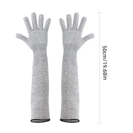 Makoto Nobu Guard Gloves Gardening, Level 5 Cut Resistant Gloves With Long Arm Sleeves, Cut Proof Sleeves, Long Gardening Gloves for Work Kitchen Heavy Duty for Gardeners Construction Workers (50 CM)