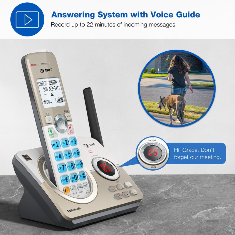 AT&T 4-Handset DECT 6.0 Expandable Cordless Home Phone with Large