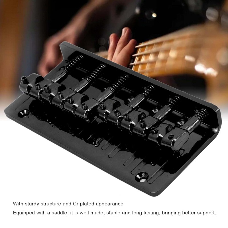 6-String Electric Bass Bridge, Zinc Alloy, Fixed Type with Adjustable