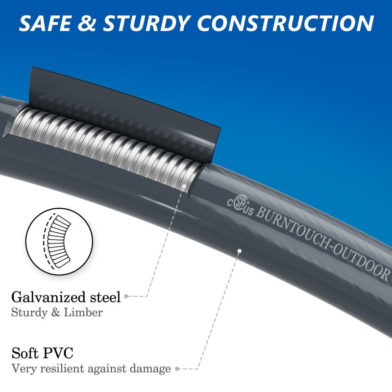 NUPICK 48FT 3/8" Natural Gas Hose,Natural Gas Quick Connect Hose