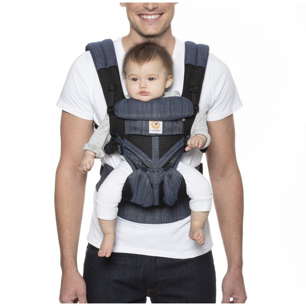 Ergobaby Omni 360 All-Position Baby Carrier for Newborn to Toddler with Lumbar Support & Cool Air Mesh (7-45 Lb), Indigo Weave