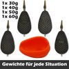 Paradox Fishing Method Feeder Set of 4 30g/40g/50g/60g + Mould
