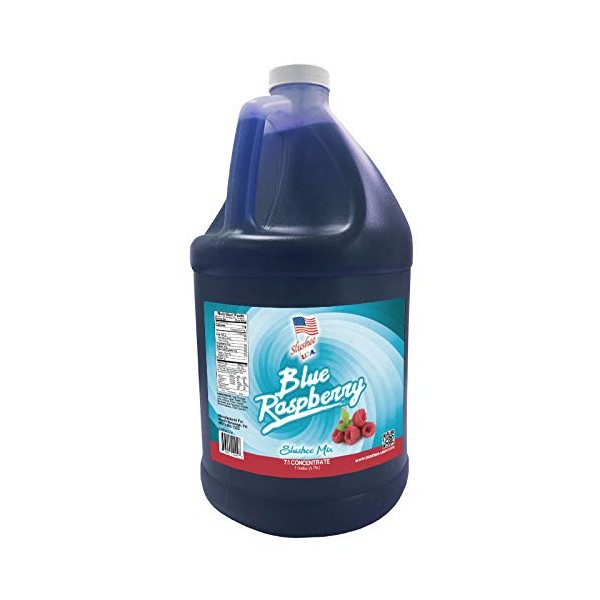 Blue Raspberry Slushee Mix -1 Gallon - 128 oz (yields approximately 96-12oz servings) Mixing Ratio 7 (Water) to 1 (Product Mix)