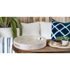 PEMAR 12.6” Mother of Pearl Round Serving Tray with Handles,