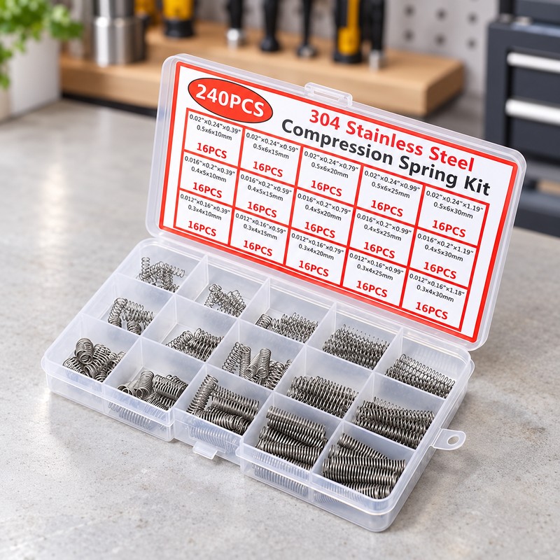 Stainless Steel Compression Spring Assortment for DIY Repairs – 30
