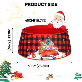 Christmas Tree Collar Tree skirt: Red Glitter Christmas Tree Base Cover Christmas Tree Ring Decorative for Holiday Home Party Decor Ornaments (60cm x 40 cm x20cm)