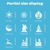 Fassory White Christmas Window Stickers 9 Sheets 260 Pcs, Reusable