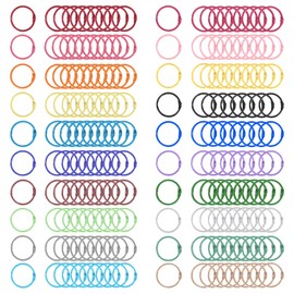 QUMENEY 200 Pcs Metal Binder Rings Colourful Index Card Rings Loose Leaf Binder Ring Key Chains for Home School Office 25mm（20 Colours）