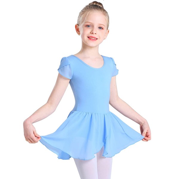 Monbessi Ballet Tutu Girls' Classic Cotton Leotard Dance Girl Age 2-11 Pink Black Blue, Blue