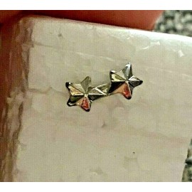 1-Silver Double Star-3/16" Ribbon/Medal Device Attachment-Pronged-U.S. Army