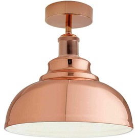 LEDSone Vintage Industrial Style Flush Mount Metal Ceiling Light E27 Indoor Light Perfect for Living Room, Bedroom, Kitchen and Dining Area (Rose Gold - 1)