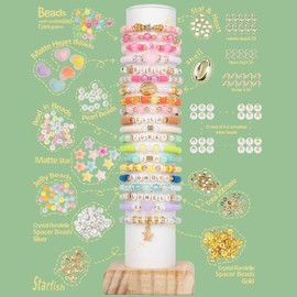 Clay Bead Bracelet Kit,Bead Bracelet Kit,48 Grid Clay Beads with Letter Beads,Colorful Shape and Rich Color,Friendship Bracelet Kit for Adults,Jewelry Making Kit