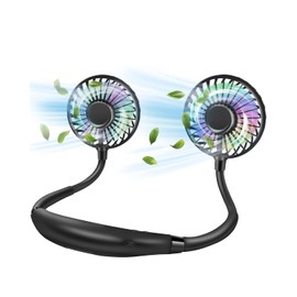 YALTOON Neck Fan, Hand Free Portable Neck Fans For Women, Kids, and Men, 3 Speed Adjustable Hanging Around Necklace Fan, Rechargeable Battery Operated Wearable Fan Personal Fans Cooling Neck Fan