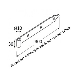 Gate Hinge with Hinge Set 300-600 mm Diameter 10 mm Diameter 13 mm Diameter 16 mm Bolt Black Door Hinge with for Garden Gate