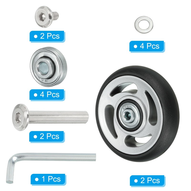 PATIKIL Replacement Luggage Suitcase Wheels Repair Kit, 82mmx19mm Wear-Resistant &