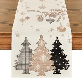 Artoid Mode Pine Trees Christmas Table Runner, Seasonal Winter Xmas Kitchen Table Decoration Indoor Holiday Party Decor 40 x 180 cm