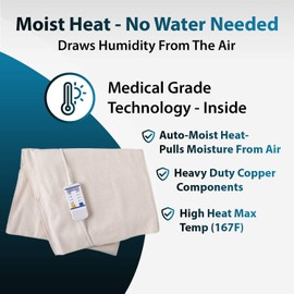 Medical Grade Heating pad with Automatic Moist Heat by Thermotech, High Heat Heating pad for Back Pain and Cramps - 2nd Gen Version (Extra Large King Digital - 26" by 14")