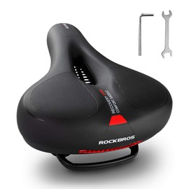 ROCKBROS Bike Seat Cushion for Women with Handle & Ergonomic Design -3 Zone Concept Bike Saddle, Soft Wide Waterproof Mountain Bicycle Accessories