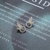 Cybche Boho Rhinestone Rabbit Stud Earrings Pearl Rabbit Earrings Crystal