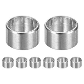 M METERXITY 8PCS M8 304 Stainless Steel Spacers 8mm ID x 10mm OD x 6mm l Metal Screw Standoff Bushing Plain Finish Round Spacer 304 Stainless Steel for Screws Bolts Silver