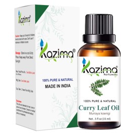 KAZIMA Curry Leaf Essential Oil - 100% Pure, Natural & Undiluted Oil for Skin Care & Hair Care, 15 ml