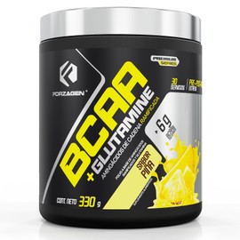 Forzagen | Aminoácidos BCAA + Glutamine | 8 g de BCAA 2:1:1 | 2 g de L-Glutamina | 30 Servicios | Sabor Piña| Post-Intra Entrenamiento | Con Complejo de Hidratación Hydragen® | 330 g