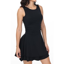 Womens Mini Party Dress Boat high Neck Sleeveless Ruffle Hem Ruched Corset Cute Short Graduation Modest Trendy Dresses Cocktail Date Night Out Evening Club Casual Summer Vacation Outfits Black S