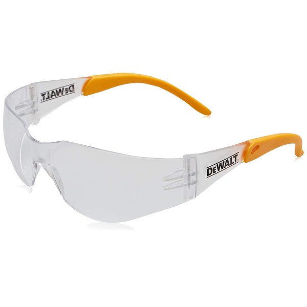 DEWALT DPG54-1D PROTECTOR Clear High Performance Lightweight Protective Safety Glasses With Wraparound Frame -Yellow/Clear (Packaging may vary)