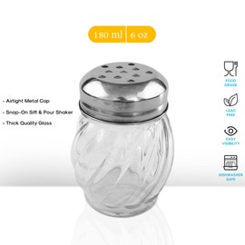 1st Choice Salt and Pepper Shakers with Stainless Tops Set of 2 (Chesse Shakers)
