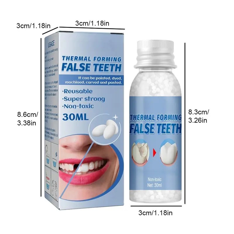 Temporary Dental Restoration Kit 1-2 PCS, Moldable Dentures & Tooth