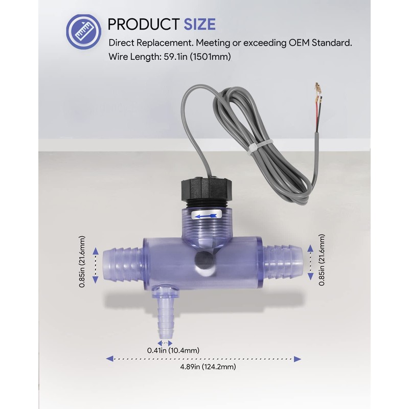 sixcow 6560-860 Flow Switch for Sundancep Spas, Jacuzzi Spas, Hot