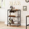 HOOBRO Bar Cart, 3-Tier Coffee Cart with Wheels, Kitchen Cart,