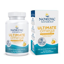 Nordic Naturals Ultimate Omega in Fish Gelatin, Lemon Flavor - 60 Soft Gels - 1280 mg Omega-3 - High-Potency Fish Oil Supplement - EPA & DHA - Promotes Brain & Heart Health - Non-GMO - 30 Servings