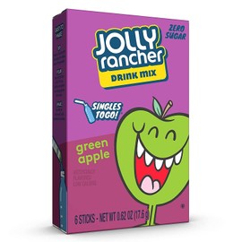 Jolly Rancher Green Apple Singles To Go Drink Mix, 6 CT (Pack of 16)