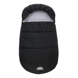 LAT Universal Winter Footmuff for Baby Seat, Winter Baby Footmuff with Zip, Waterproof, Windproof (Black)