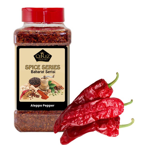 Cerez Pazari Aleppo Pepper Moderate Heat | 5.29 oz - 150 gr | Crushed Turkish Red Chili Pepper-Aleppo Chili Flakes,Maras Chili Pepper | Halaby Pepper | Syrian Pepper | Middle Eastern Red Pepper | Product of Turkey