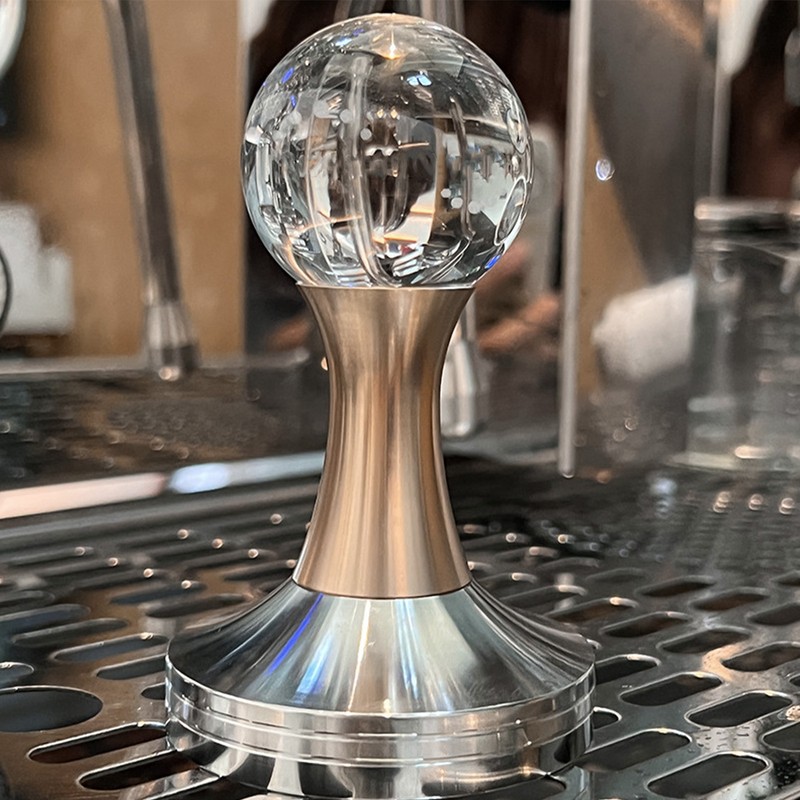 Crystal Ball Coffee Flat Tamper Stainless Steel Base Powder Hammer