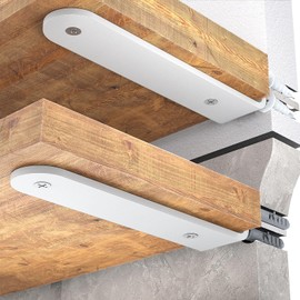 WELDUN 2 x Shelf Brackets, Shelf Brackets, 20 cm, Heavy Duty Shelf Brackets for Wall Mounting, Load Capacity 70 kg, White