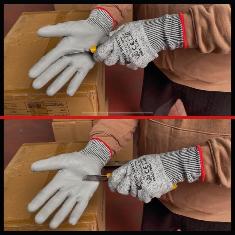2 Pairs of Cut Resistant Gloves, Level 5, Comfortable 3D