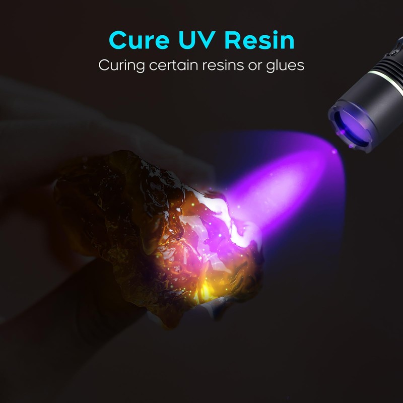 ULTRAFIRE UV Flashlight 395nm LED Blacklight, Single Mode Powerful UV