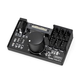 SSSUWP 12V 4 Pin PC Case Fan Speed Controller 6 Fans Support, 4-Pin PWM Fan Cooling Fan Speed Adapter Hub SATA/DC Power Input, 60W Output Max