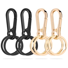 DMENER 4PCS Metal Keychain Clip Hook Keychain Keyring Key Chain Ring Clip Holder for Car Keys Women Men