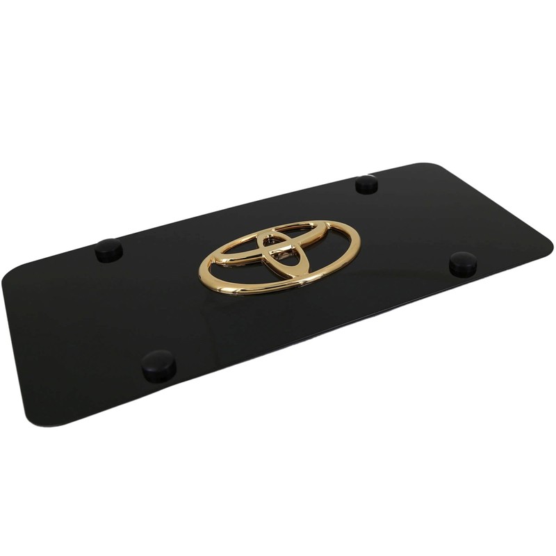 Au-TOMOTIVE GOLD Logo License Plate for Toyota (Gold on Black)